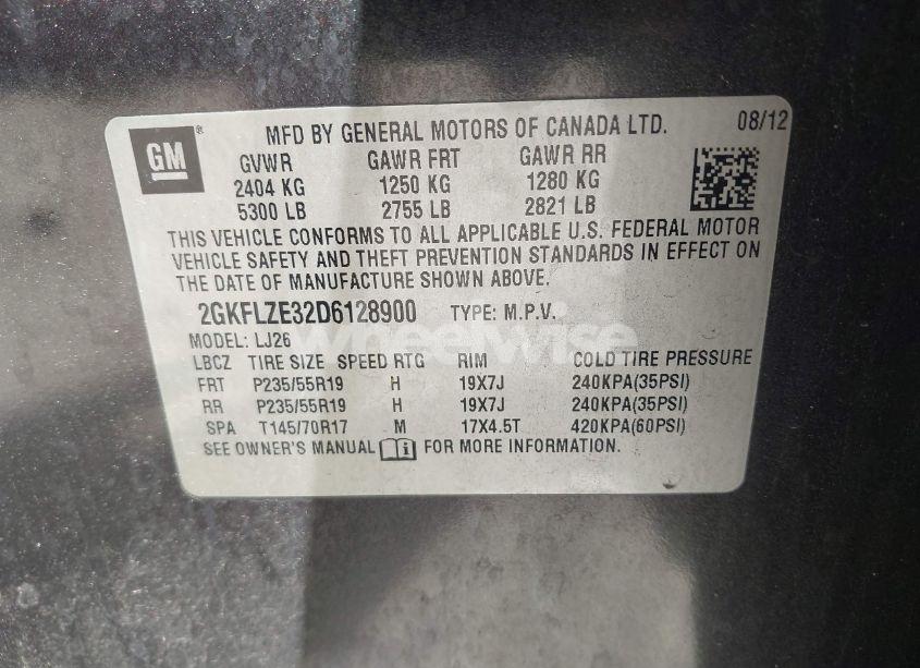 Photo 9 of 2013 Gmc Terrain DENALI (VIN 2GKFLZE32D6128900)