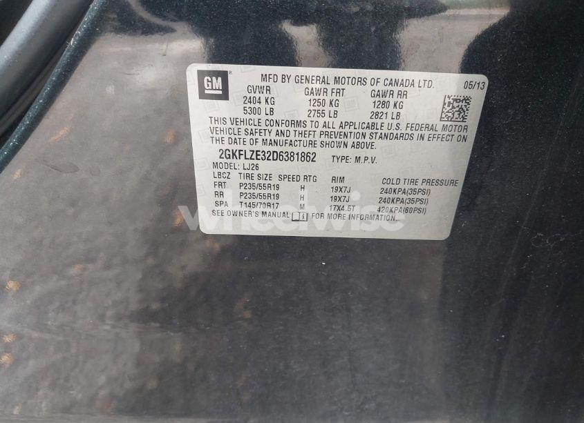 Photo 9 of 2013 Gmc Terrain DENALI (VIN 2GKFLZE32D6381862)