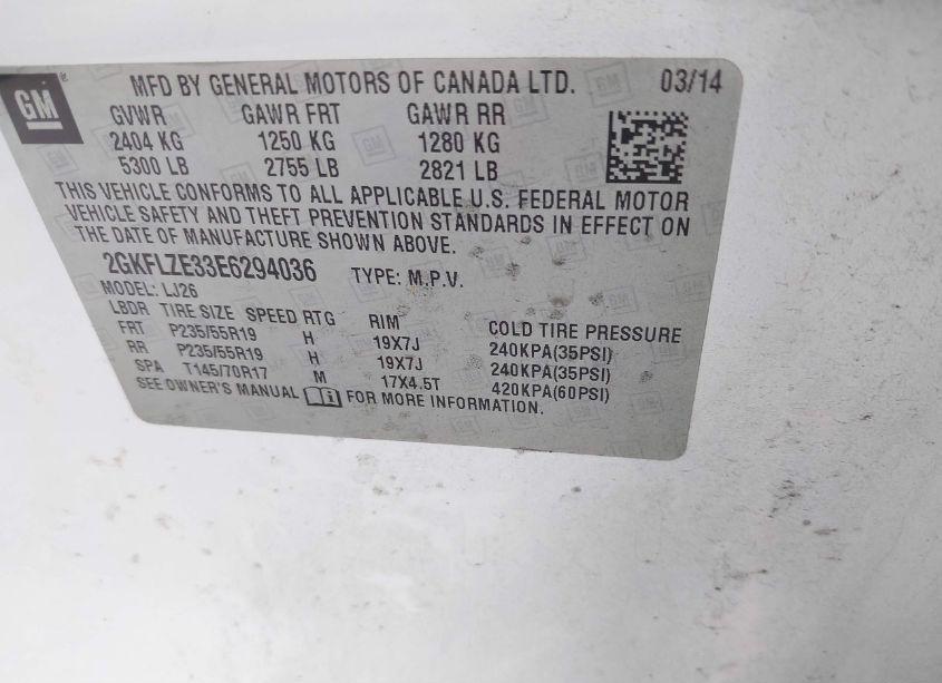 Photo 9 of 2014 Gmc Terrain DENALI (VIN 2GKFLZE33E6294036)