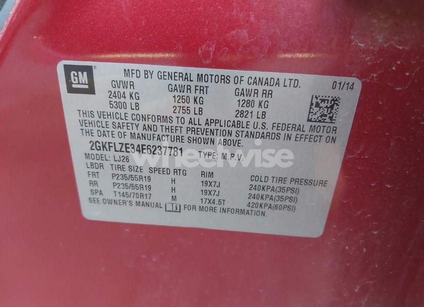 Photo 9 of 2014 Gmc Terrain DENALI (VIN 2GKFLZE34E6237781)