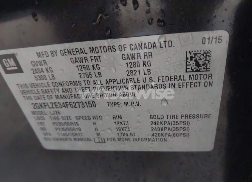 Photo 9 of 2015 Gmc Terrain DENALI (VIN 2GKFLZE34F6273150)