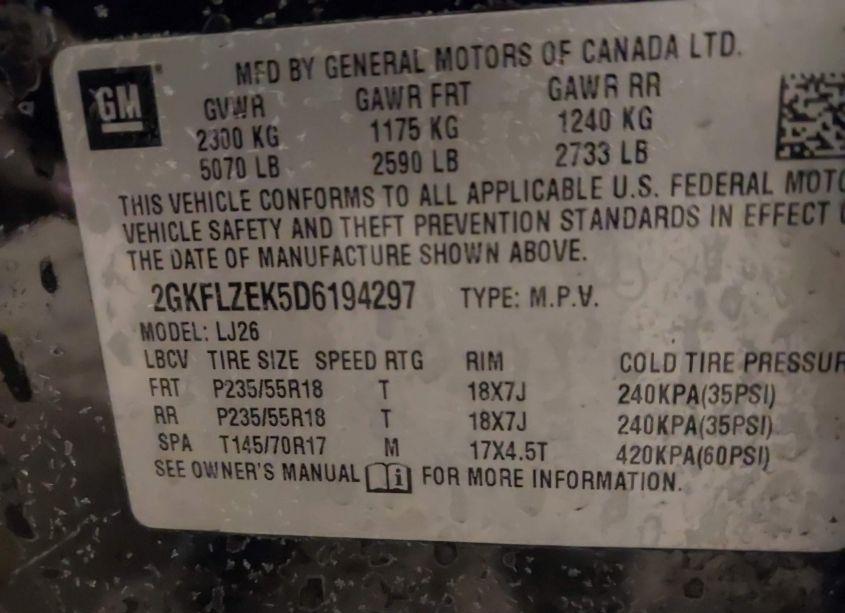 Photo 9 of 2013 Gmc Terrain DENALI (VIN 2GKFLZEK5D6194297)