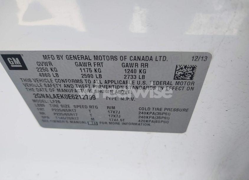 Photo 9 of 2014 Chevrolet Equinox LS (VIN 2GNALAEK0E6212799)