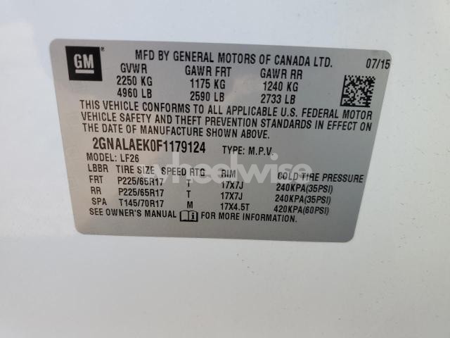 Photo 8 of 2015 CHEVROLET EQUINOX LS (VIN 2GNALAEK0F1179124)