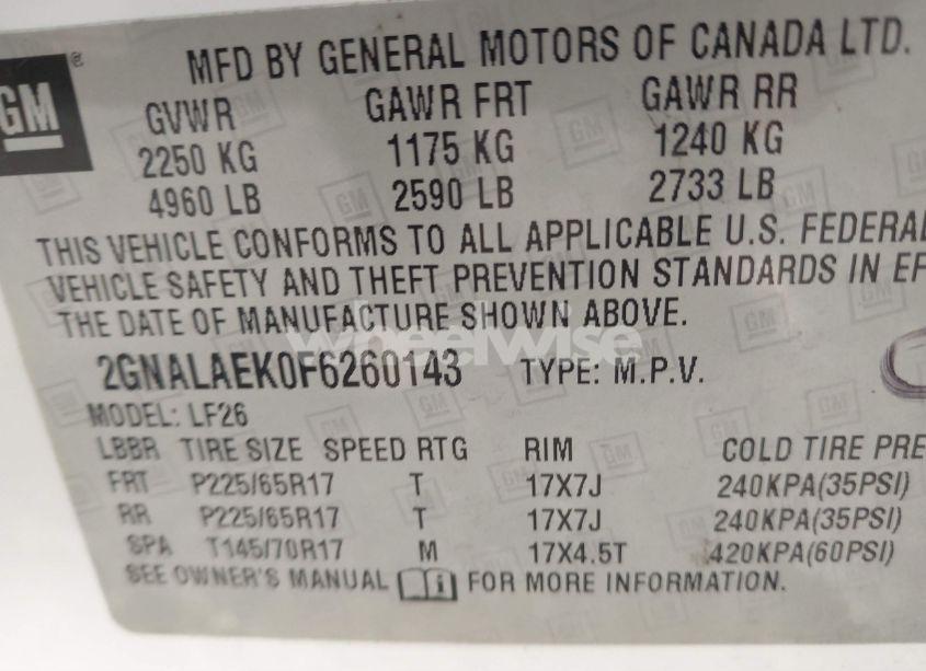 Photo 9 of 2015 Chevrolet Equinox LS (VIN 2GNALAEK0F6260143)