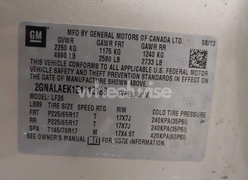 Photo 9 of 2014 Chevrolet Equinox LS (VIN 2GNALAEK1E1112188)