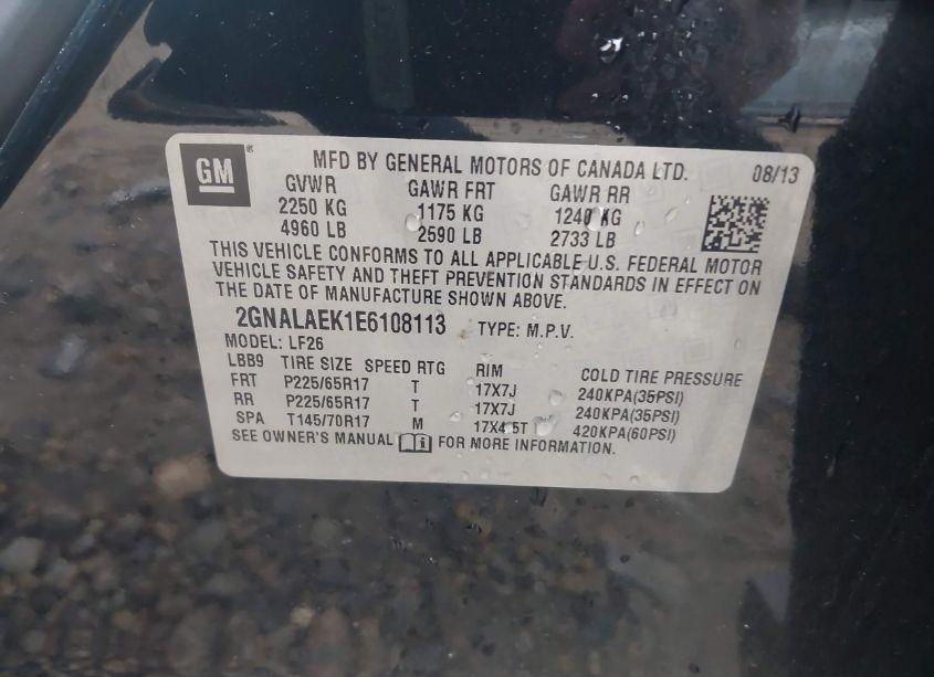 Photo 9 of 2014 Chevrolet Equinox LS (VIN 2GNALAEK1E6108113)