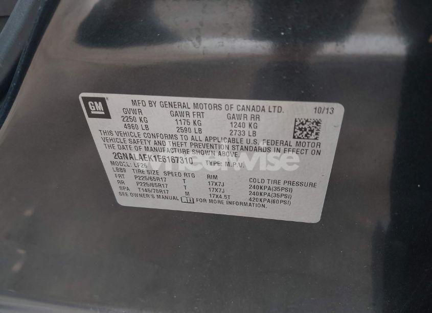 Photo 9 of 2014 Chevrolet Equinox LS (VIN 2GNALAEK1E6167310)