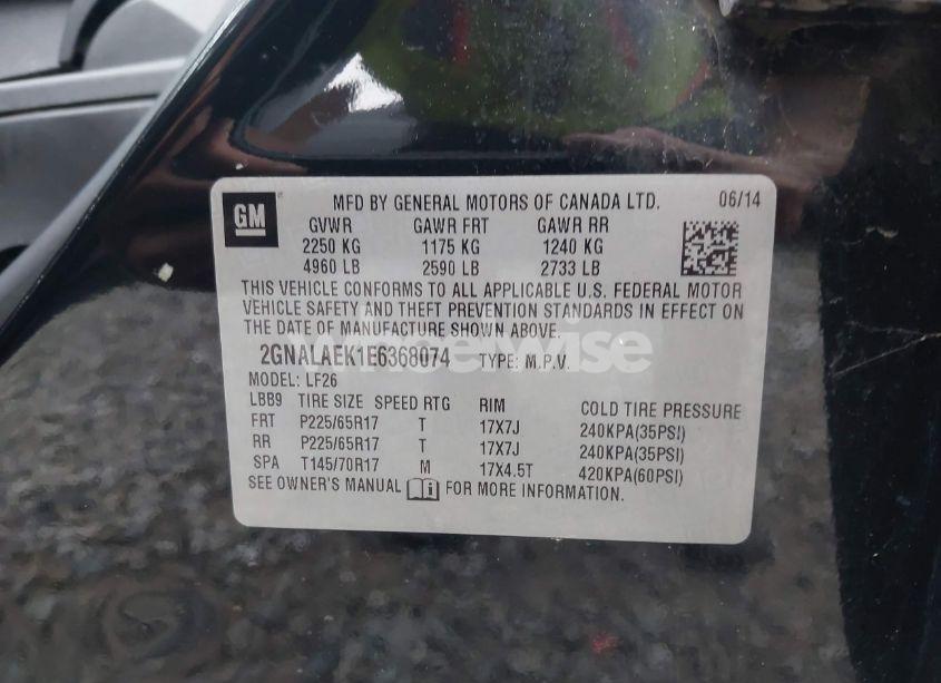 Photo 9 of 2014 Chevrolet Equinox LS (VIN 2GNALAEK1E6368074)