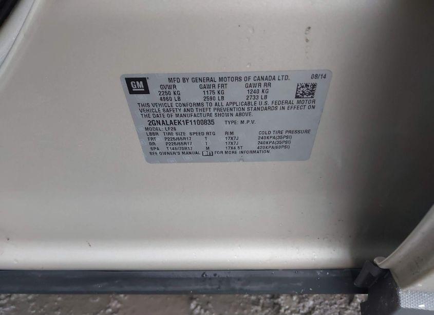 Photo 9 of 2015 Chevrolet Equinox LS (VIN 2GNALAEK1F1100835)