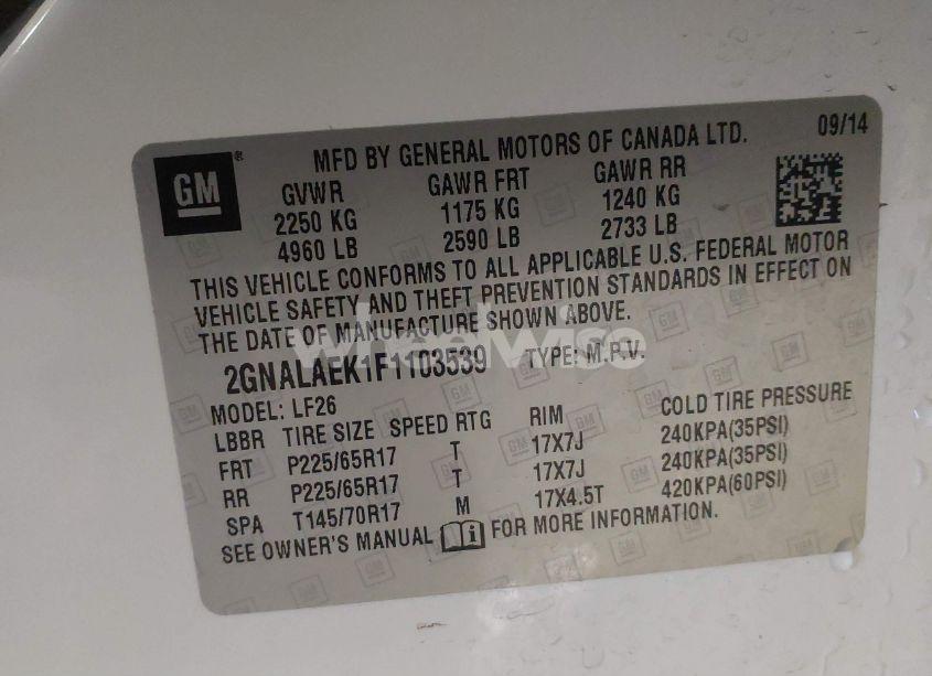 Photo 9 of 2015 Chevrolet Equinox LS (VIN 2GNALAEK1F1103539)