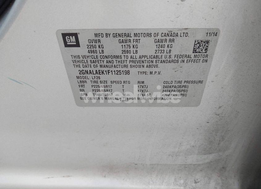 Photo 9 of 2015 Chevrolet Equinox LS (VIN 2GNALAEK1F1125198)