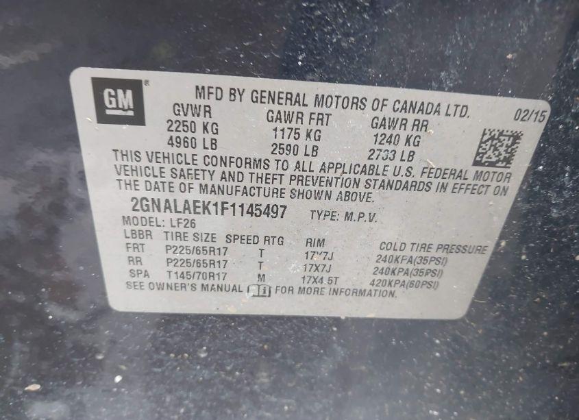 Photo 9 of 2015 Chevrolet Equinox LS (VIN 2GNALAEK1F1145497)