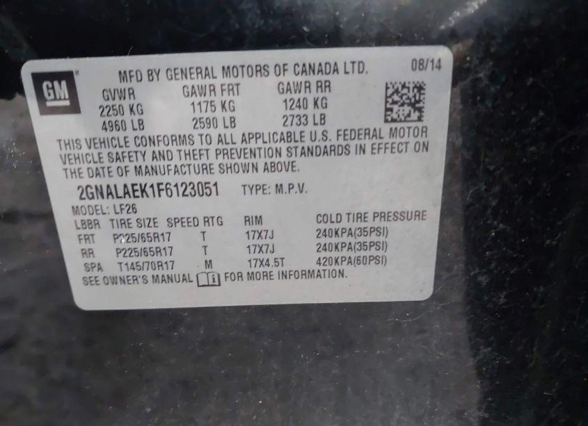 Photo 9 of 2015 Chevrolet Equinox LS (VIN 2GNALAEK1F6123051)