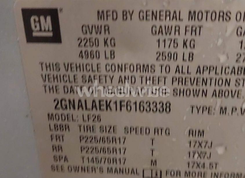 Photo 9 of 2015 Chevrolet Equinox LS (VIN 2GNALAEK1F6163338)