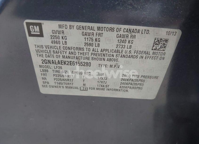 Photo 9 of 2014 Chevrolet Equinox LS (VIN 2GNALAEK2E6155280)