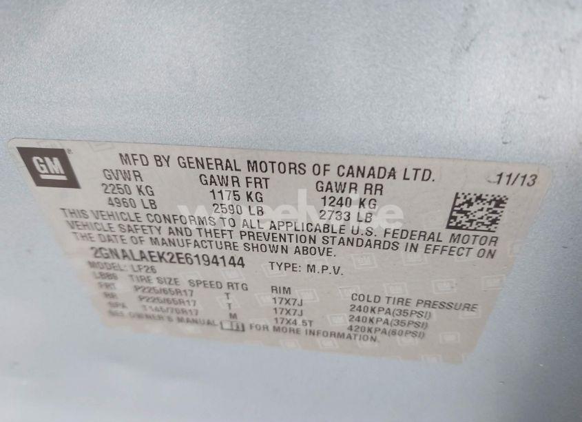 Photo 9 of 2014 Chevrolet Equinox LS (VIN 2GNALAEK2E6194144)