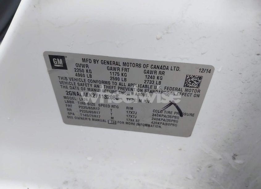 Photo 9 of 2015 Chevrolet Equinox LS (VIN 2GNALAEK2F1132080)