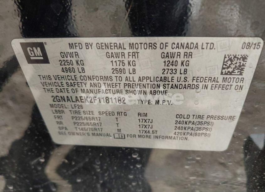 Photo 9 of 2015 Chevrolet Equinox LS (VIN 2GNALAEK2F1181182)