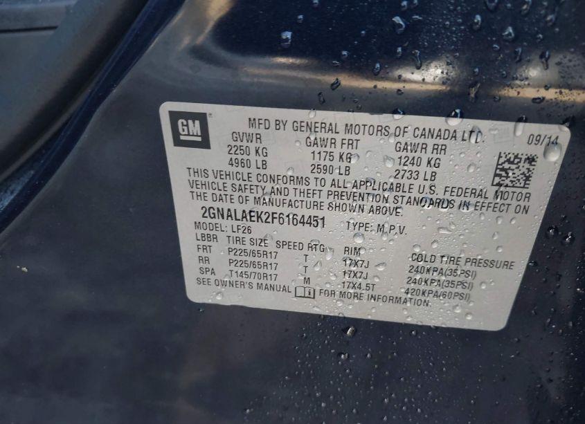 Photo 9 of 2015 Chevrolet Equinox LS (VIN 2GNALAEK2F6164451)