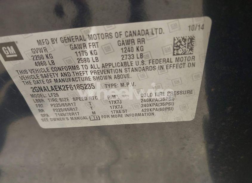 Photo 9 of 2015 Chevrolet Equinox LS (VIN 2GNALAEK2F6185235)