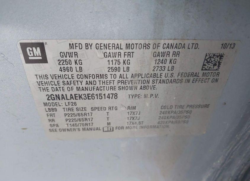 Photo 9 of 2014 Chevrolet Equinox LS (VIN 2GNALAEK3E6151478)