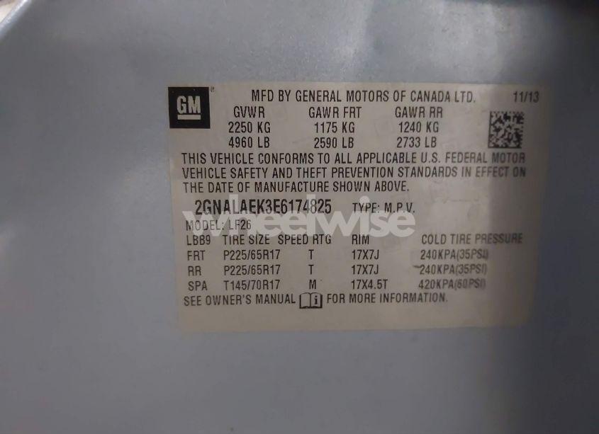 Photo 9 of 2014 Chevrolet Equinox LS (VIN 2GNALAEK3E6174825)