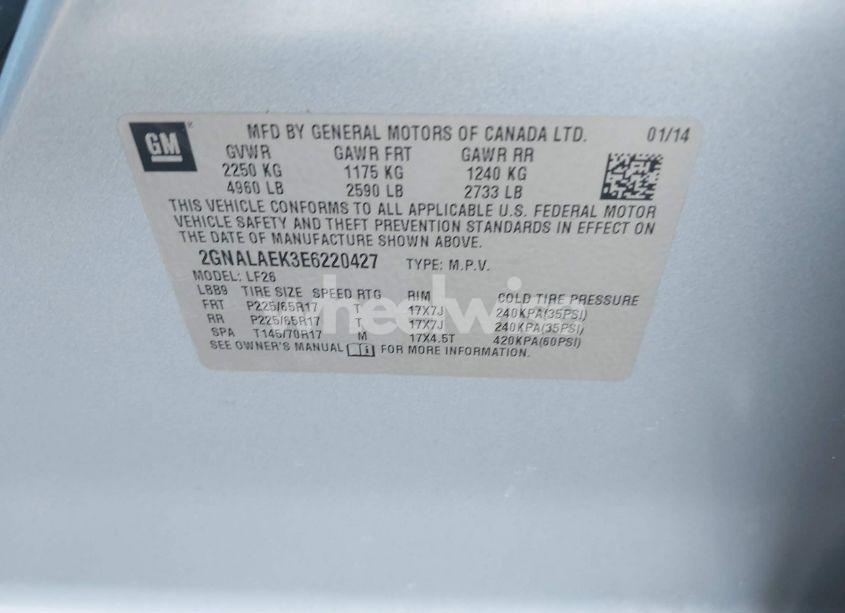 Photo 9 of 2014 Chevrolet Equinox LS (VIN 2GNALAEK3E6220427)