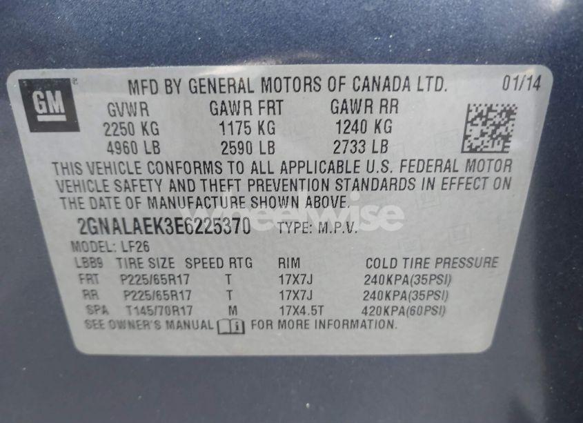 Photo 9 of 2014 Chevrolet Equinox LS (VIN 2GNALAEK3E6225370)