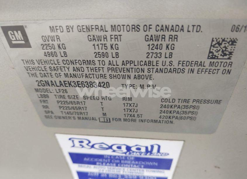 Photo 9 of 2014 Chevrolet Equinox LS (VIN 2GNALAEK3E6383420)