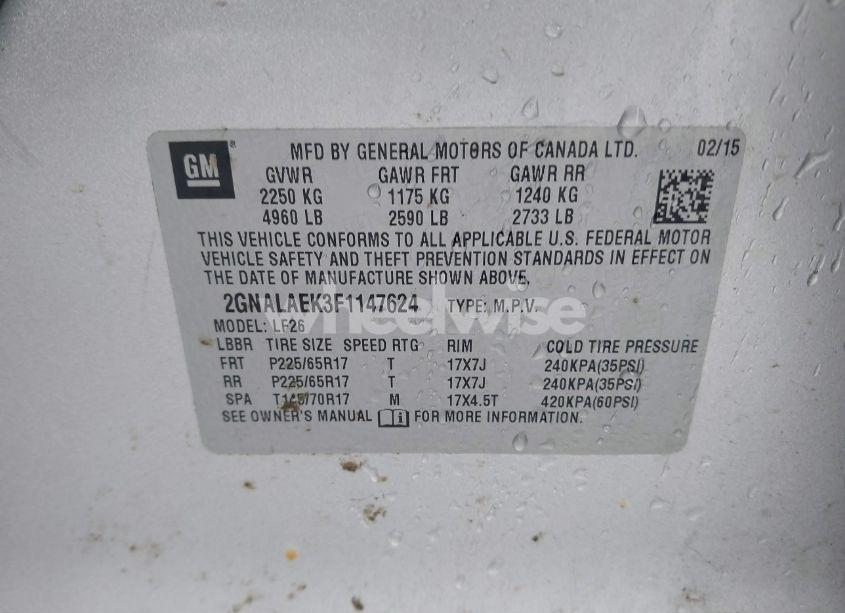 Photo 9 of 2015 Chevrolet Equinox LS (VIN 2GNALAEK3F1147624)