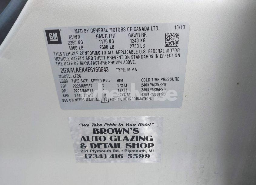 Photo 9 of 2014 Chevrolet Equinox LS (VIN 2GNALAEK4E6160643)