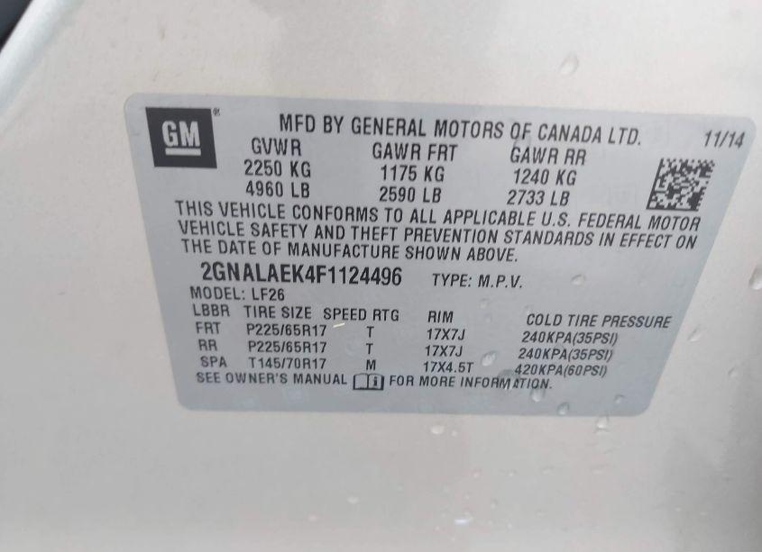 Photo 9 of 2015 Chevrolet Equinox LS (VIN 2GNALAEK4F1124496)