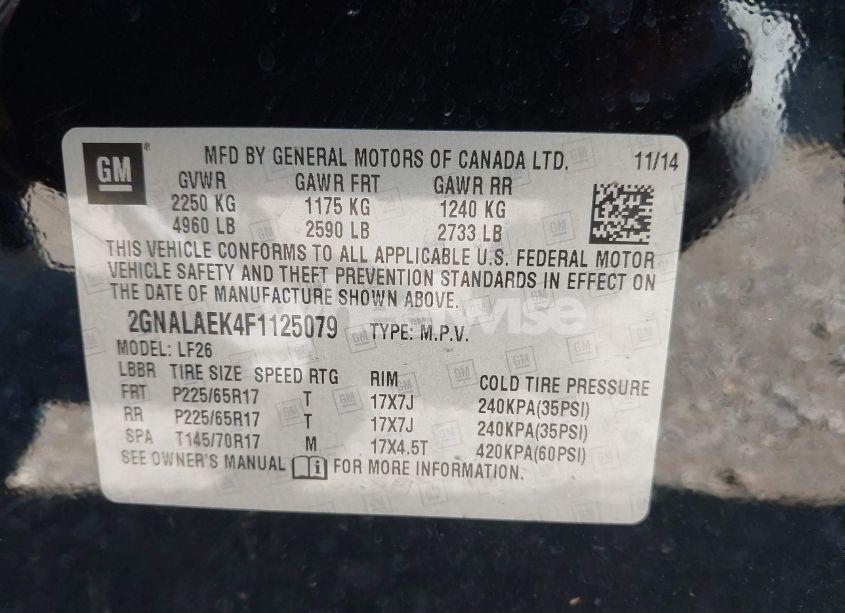 Photo 9 of 2015 Chevrolet Equinox LS (VIN 2GNALAEK4F1125079)