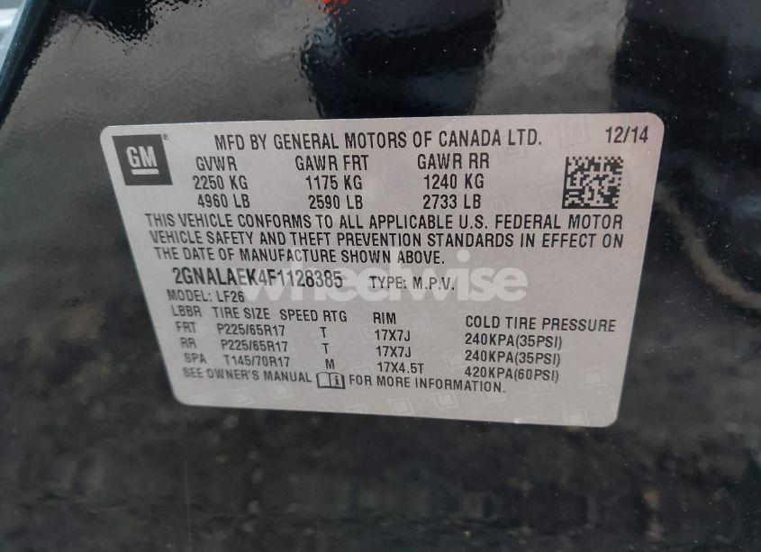 Photo 9 of 2015 Chevrolet Equinox LS (VIN 2GNALAEK4F1128385)