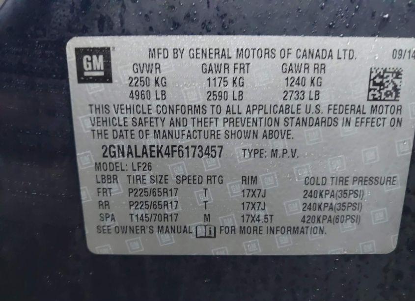 Photo 9 of 2015 Chevrolet Equinox LS (VIN 2GNALAEK4F6173457)