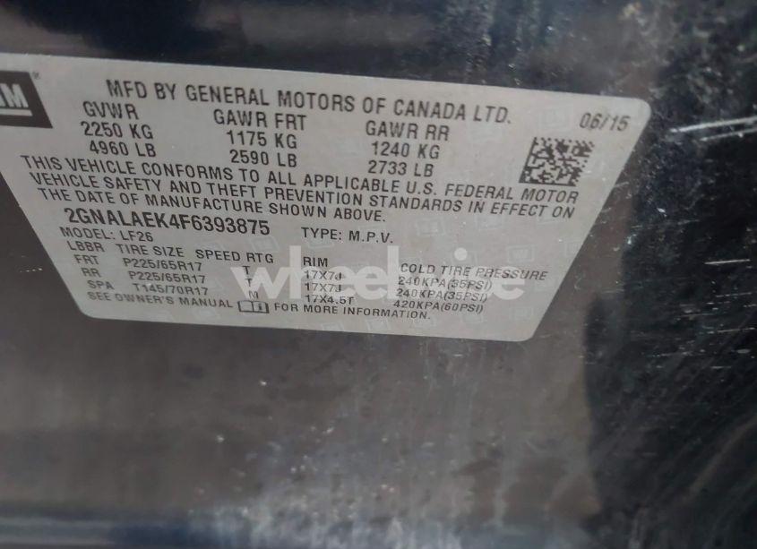 Photo 9 of 2015 Chevrolet Equinox LS (VIN 2GNALAEK4F6393875)