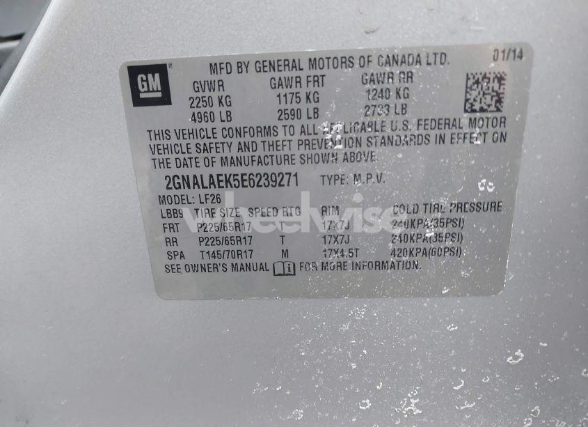 Photo 9 of 2014 Chevrolet Equinox LS (VIN 2GNALAEK5E6239271)