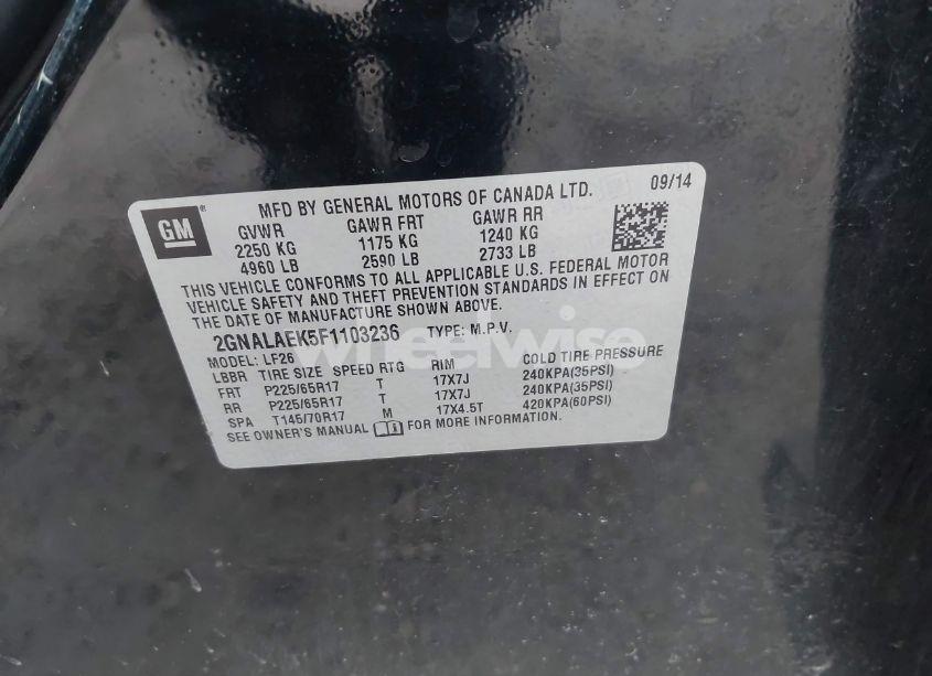 Photo 9 of 2015 Chevrolet Equinox LS (VIN 2GNALAEK5F1103236)