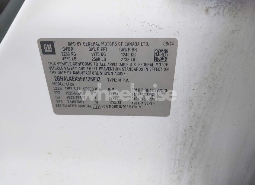 Photo 9 of 2015 Chevrolet Equinox LS (VIN 2GNALAEK5F6136983)