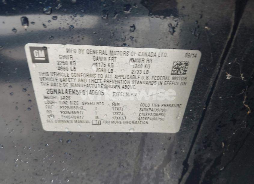 Photo 9 of 2015 Chevrolet Equinox LS (VIN 2GNALAEK5F6149605)