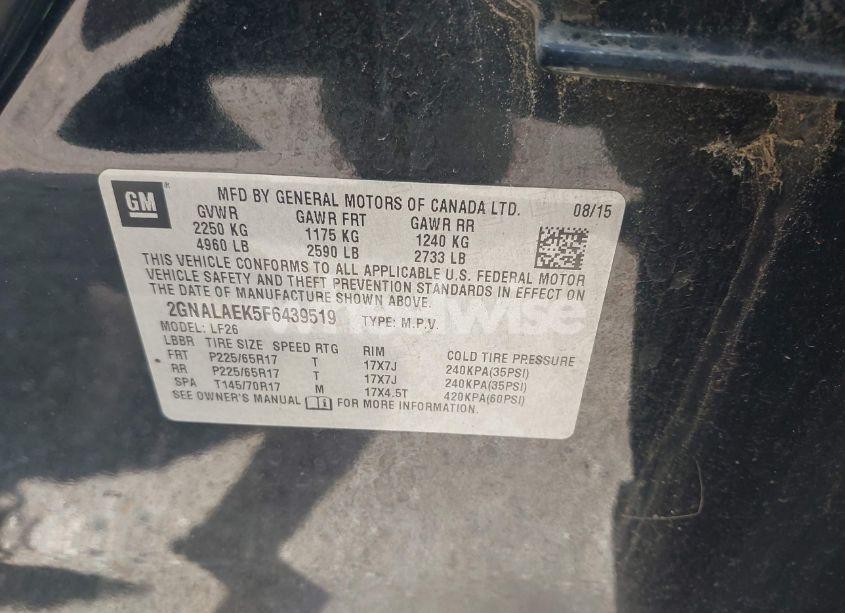 Photo 9 of 2015 Chevrolet Equinox LS (VIN 2GNALAEK5F6439519)