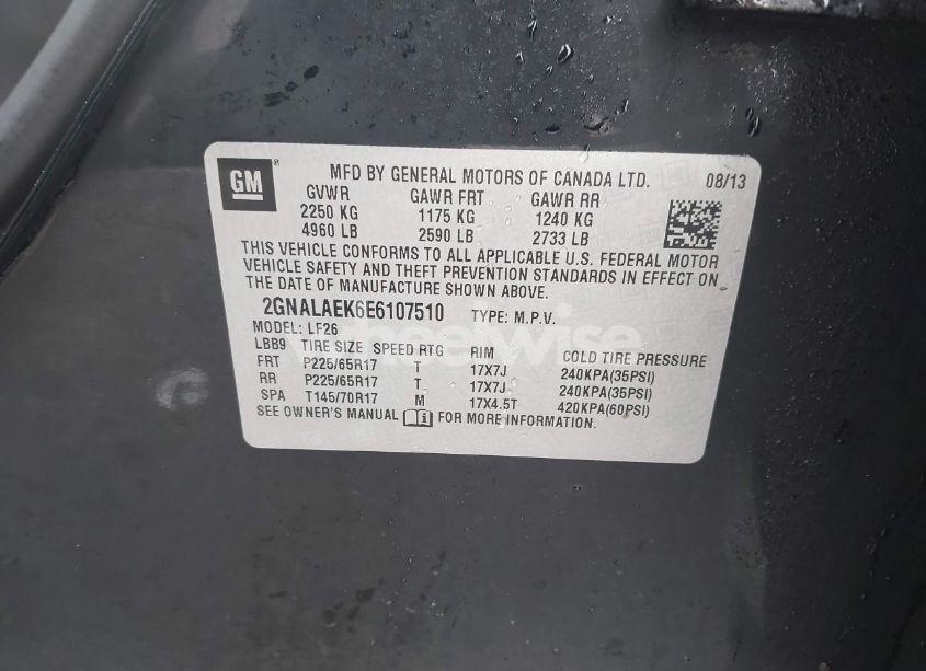 Photo 9 of 2014 Chevrolet Equinox LS (VIN 2GNALAEK6E6107510)