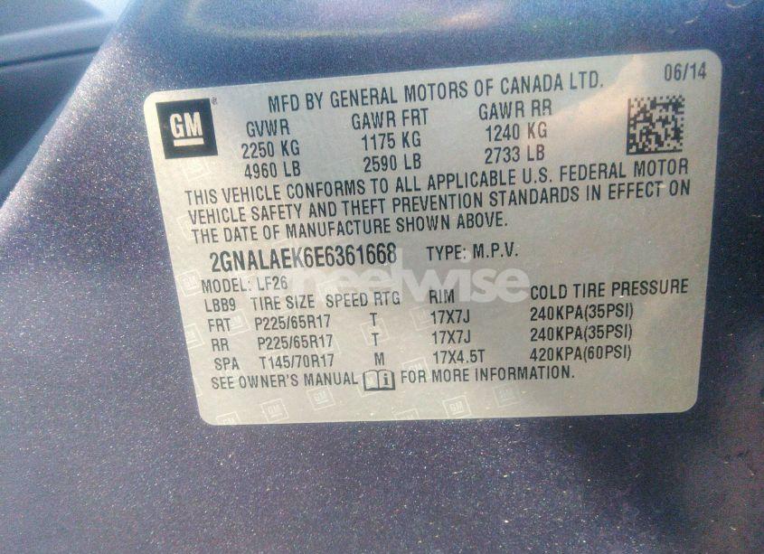 Photo 9 of 2014 Chevrolet Equinox LS (VIN 2GNALAEK6E6361668)