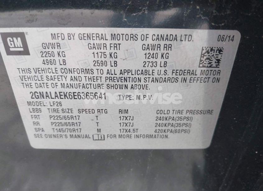 Photo 9 of 2014 Chevrolet Equinox LS (VIN 2GNALAEK6E6365641)
