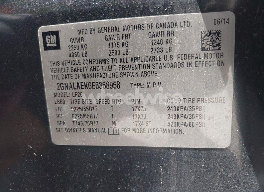 Photo 9 of 2014 Chevrolet Equinox LS (VIN 2GNALAEK6E6368958)