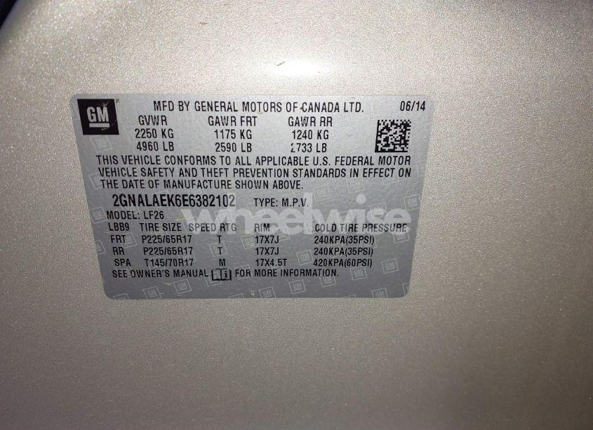 Photo 9 of 2014 Chevrolet Equinox LS (VIN 2GNALAEK6E6382102)