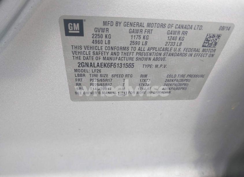 Photo 9 of 2015 Chevrolet Equinox LS (VIN 2GNALAEK6F6131565)