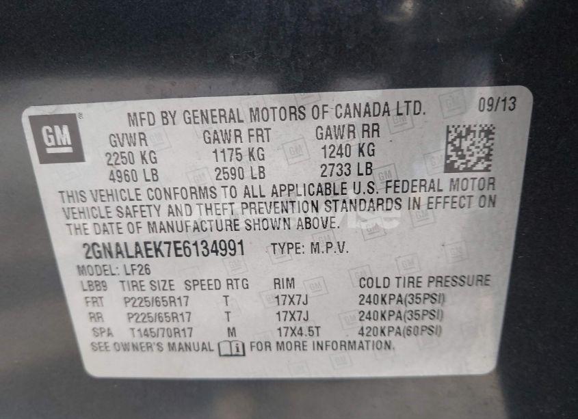 Photo 9 of 2014 Chevrolet Equinox LS (VIN 2GNALAEK7E6134991)