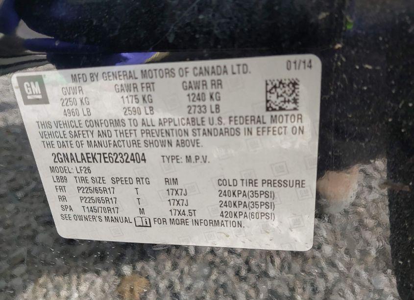 Photo 9 of 2014 Chevrolet Equinox LS (VIN 2GNALAEK7E6232404)